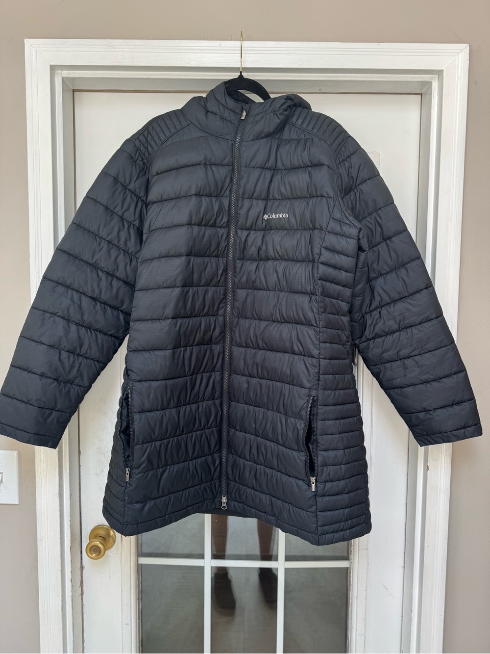 Columbia Black Quilted Hooded Packable Jacket